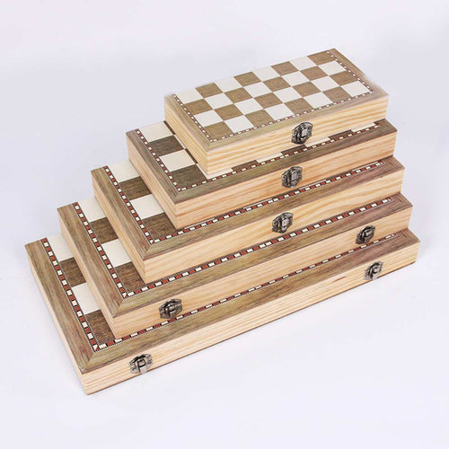 3 in 1 Foldable Wooden Chess&Backgammon Set